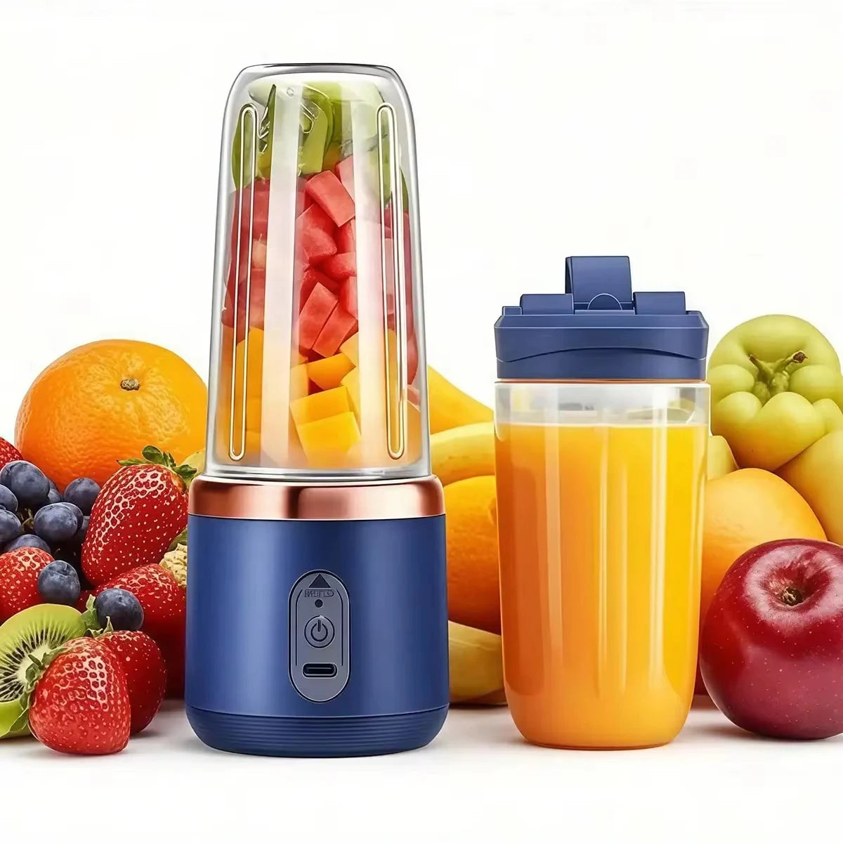 USB Personal Mini Juicer Cup Handheld Travel Blender Portable Single Double Cup for Water Bottles