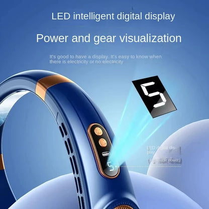 5-Speed Neck Fan Hands Free Portable Fan Leafless Hanging Neck Fan Rechargeable